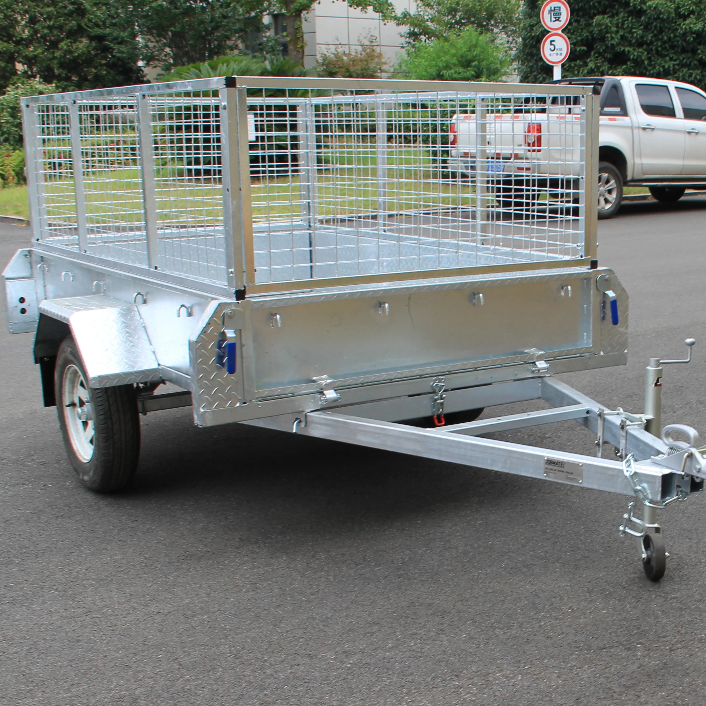 Single Axle Galvanized Box Car Utility Trailer Heavy Duty Multi-Purpose