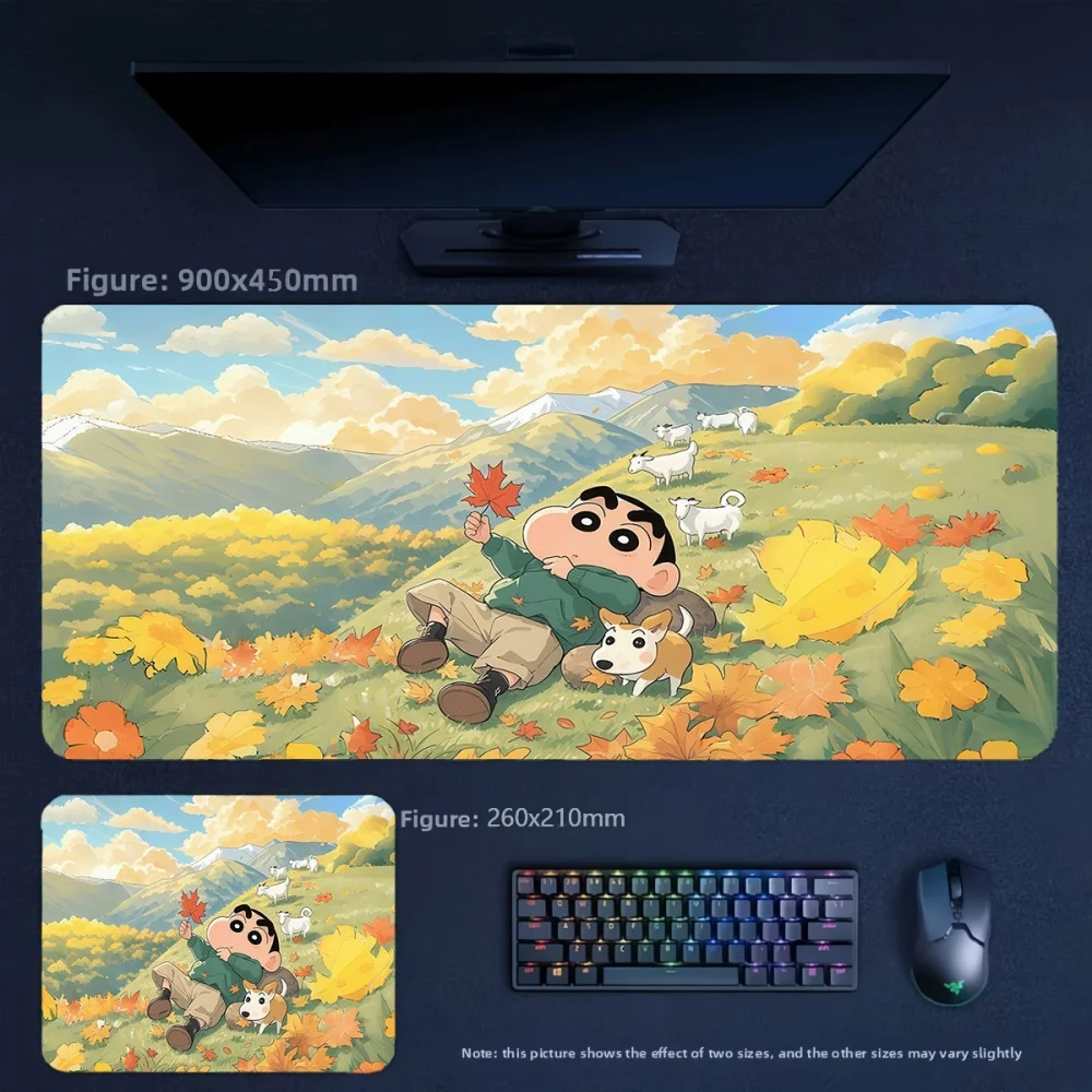 Quality Animation Leather Mouse Pad Crayon Shin-chan and His Friends Children's Bedroom Waterproof Stain Resistant Table Mat