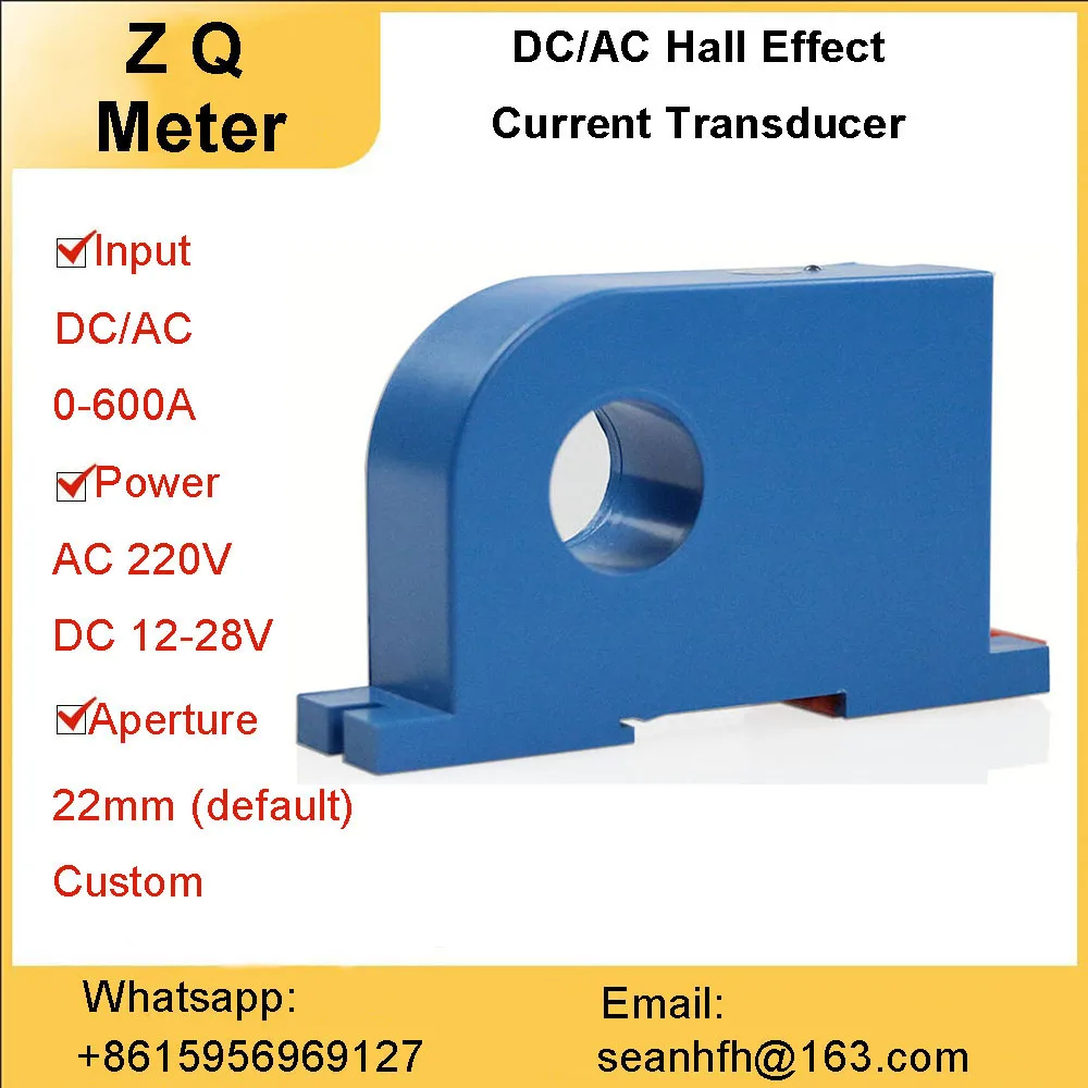 Perforated AC DC current transmitter hall DC integrated current transformer output 150A to 4-20mA 0-5V