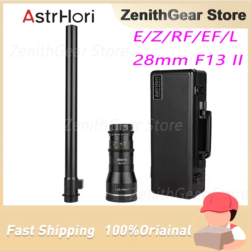

AstrHori 28mm F13 II 2X Magnification 360° Rotating/Straight Full Frame Probe Lens with LED Light for Sony A7III Canon EOS-1100D