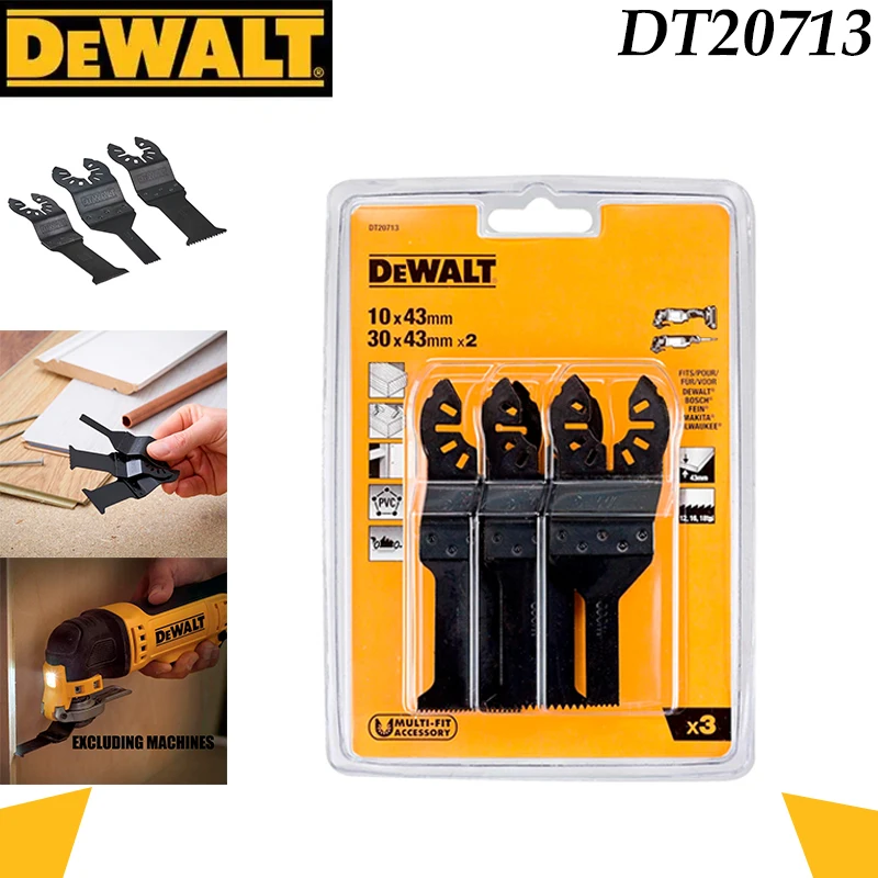 DEWALT DT20713 3PCS Multi Tool Blades Set, Bi-Metal Oscillating Saw Blades for Wood Plastic Cutting