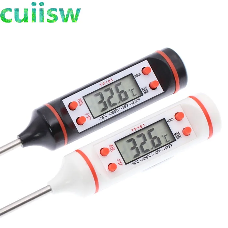 Digital Probe Meat Thermometer Kitchen Cooking BBQ Food Thermometer Cooking Stainless Steel Foldable Probe Meat Turkey