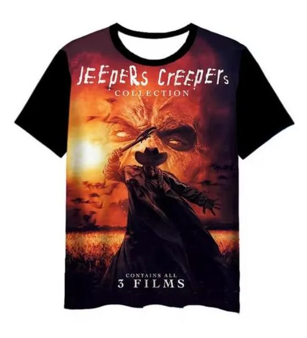 Summer Vintage Jeepers Creepers 3D Print  T Shirt Men Casual Short Sleeve Tops O-Neck Oversized Men's Clothing Punk Streetwear