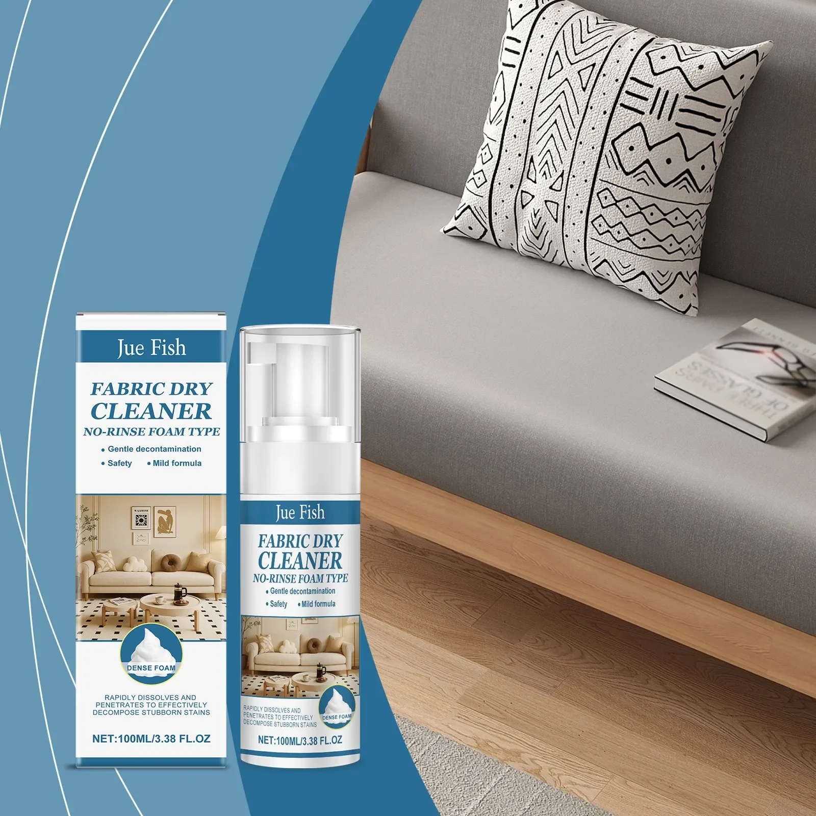 Fabric Sofa Cleaner Spray Powerful Stain Removal Home Cleaning  For Living Room Sofa Cushion Pillow Carpet Upholstery Deep Clean