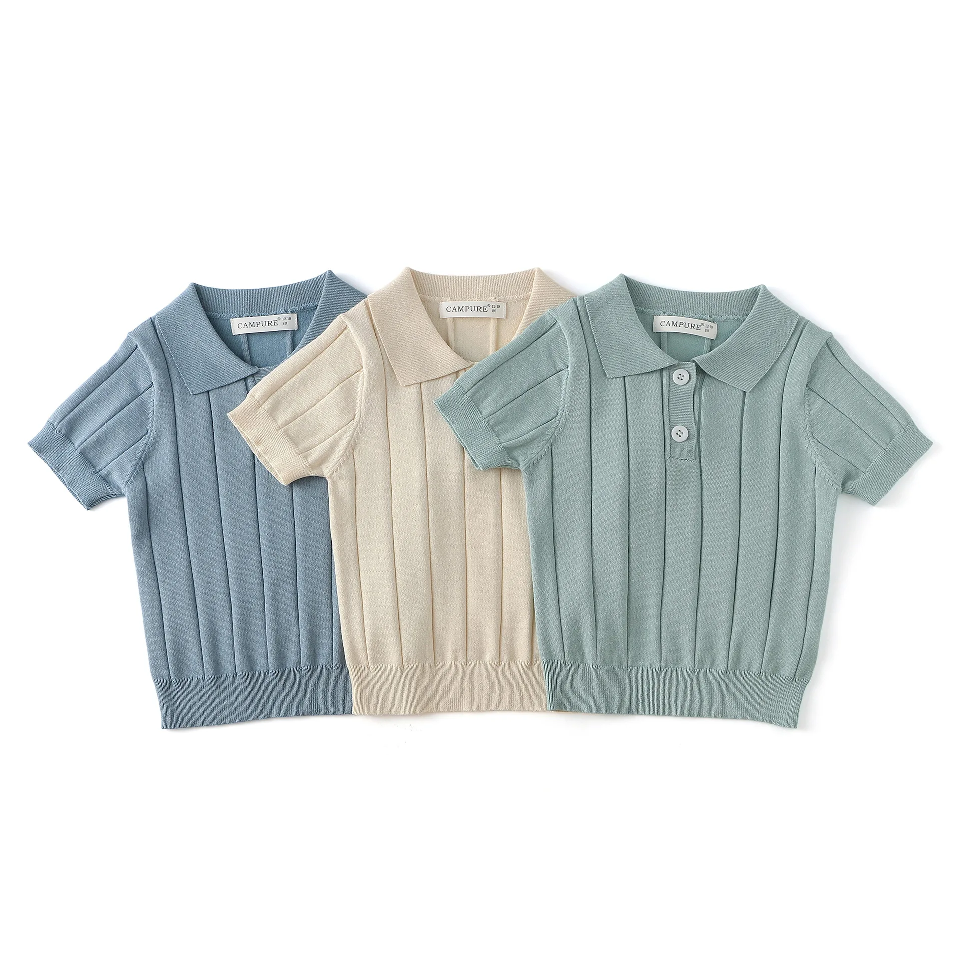 1-8 Y Kid Clothes Summer Ice Silk Knitted Short Sleeve Tops Korean Style Boys Knit Tee Casual Girls  Base Tops