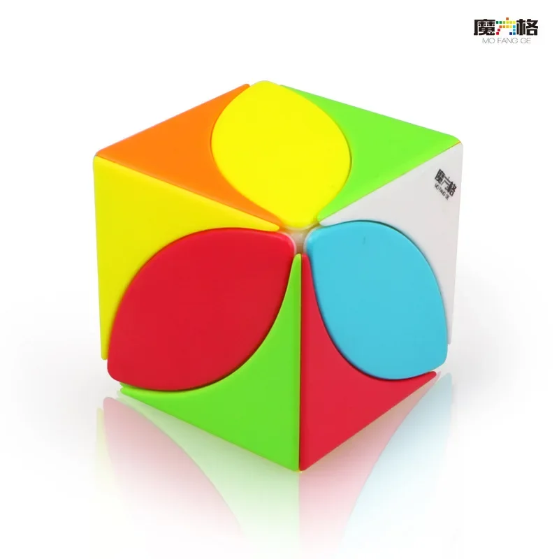 [Picube] QiYi Ivy Cube Maple Black White Cubo Magico Speed Cube Twist Puzzle Maple Leaf Shape Speed Cube Puzzle Skewb Turning