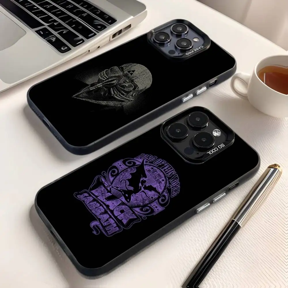 

B- Black S-Sabbath Phone Case For iPhone 16,15,14,13,12,11,8,7,Pro,Max,Plus,Mini,XS,SE Anti Fall Black Matte Hard