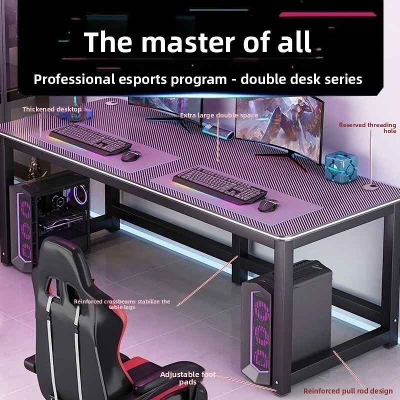 Home Office Computer Desk for Two People Gaming Desk Laptop Desk Two Person Carbon Fiber Gaming Desk Minimalist Bedroom
