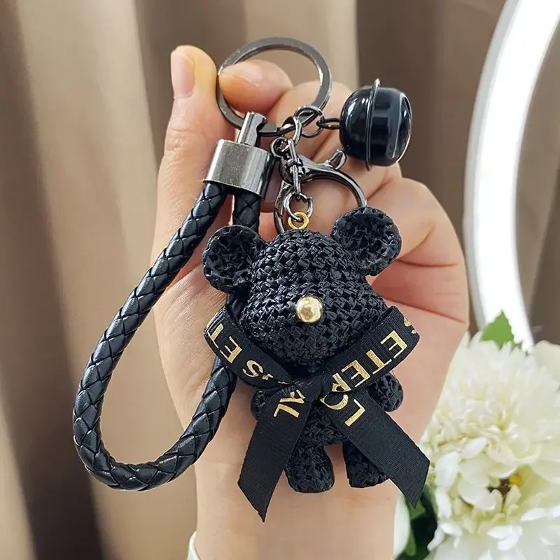 Creative Bear Keychain Cute Bear Keychain Jewelry Resin Trinket Kids Girls Gift Women Bag Charms Phone Doll Pendant Car Keyring image 4