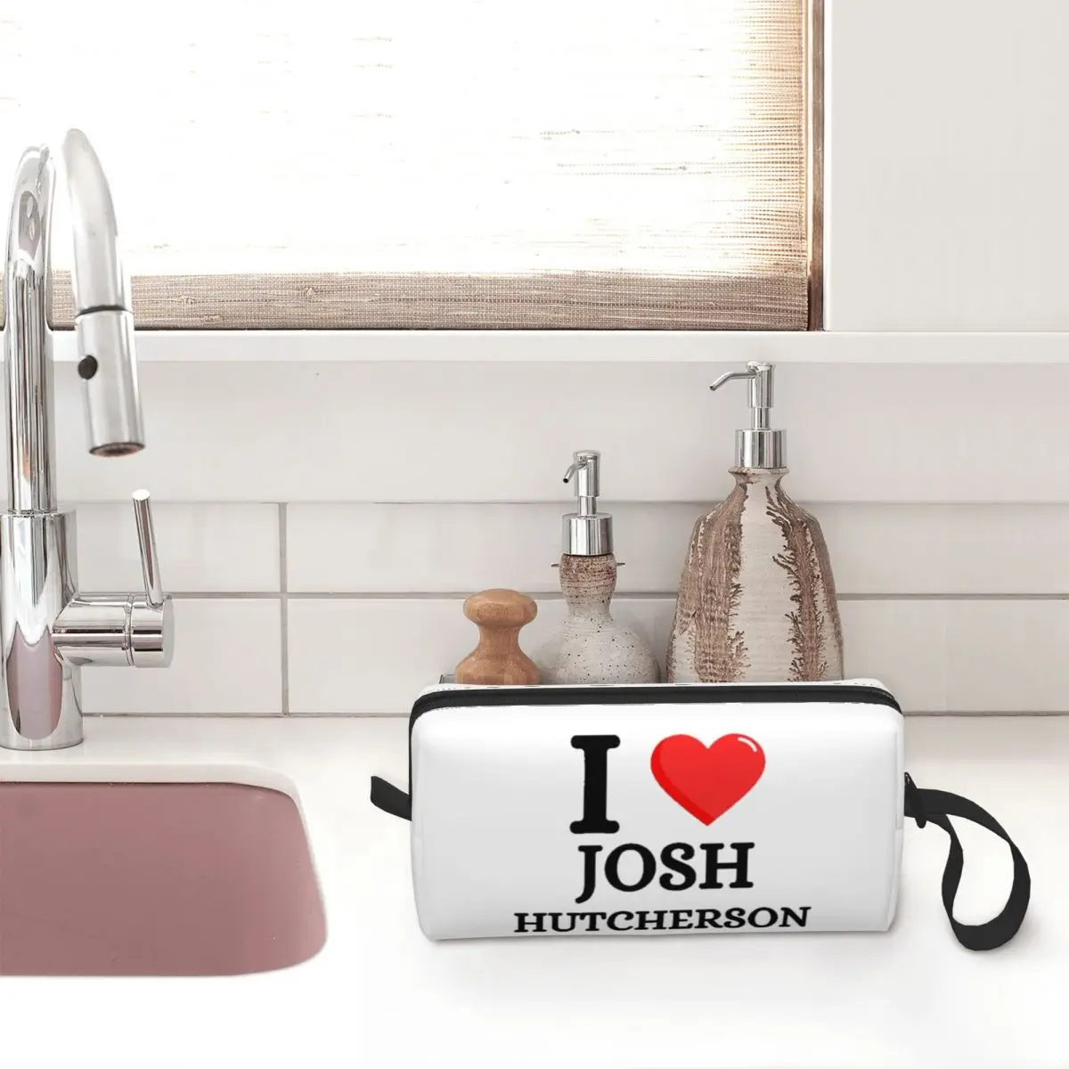 I Love Josh Hutcherson Makeup Bag Pouch Zipper Movie TV Actor Cosmetic Bag Travel Toiletry Bag Organizer Storage Purse for Women