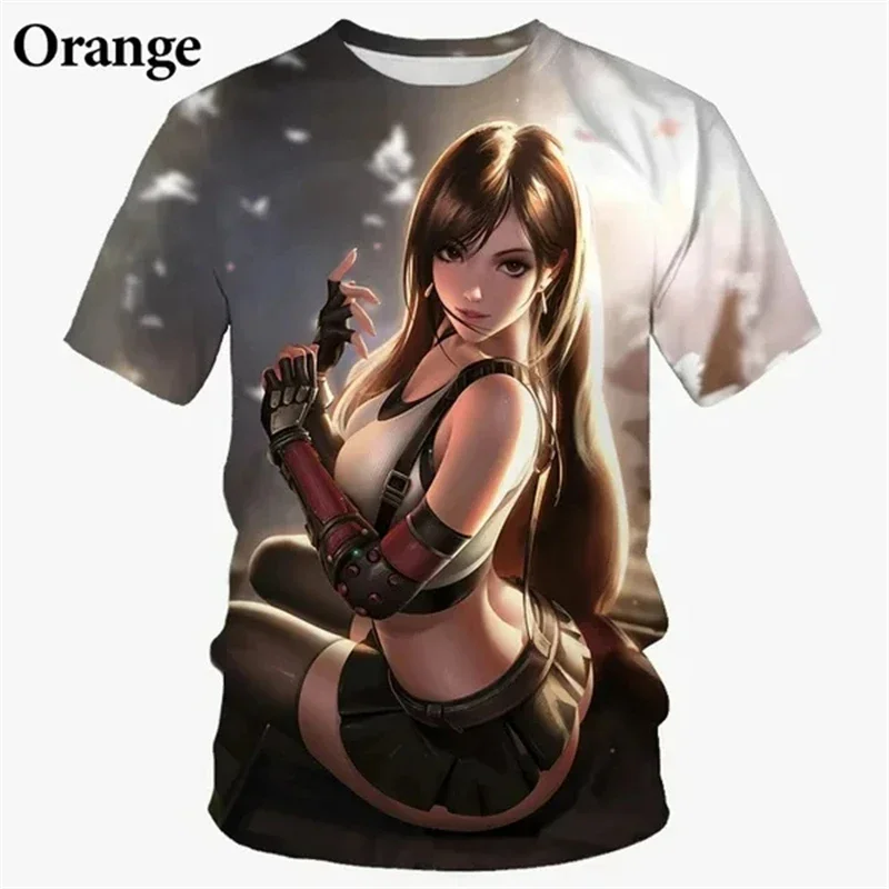 Final Fantasy XVI Tifa Printed T-Shirts 3D Anime Game Sexy Girls graphics O-neck Unisex y2k Top Popular Harajuku Men's Clothing