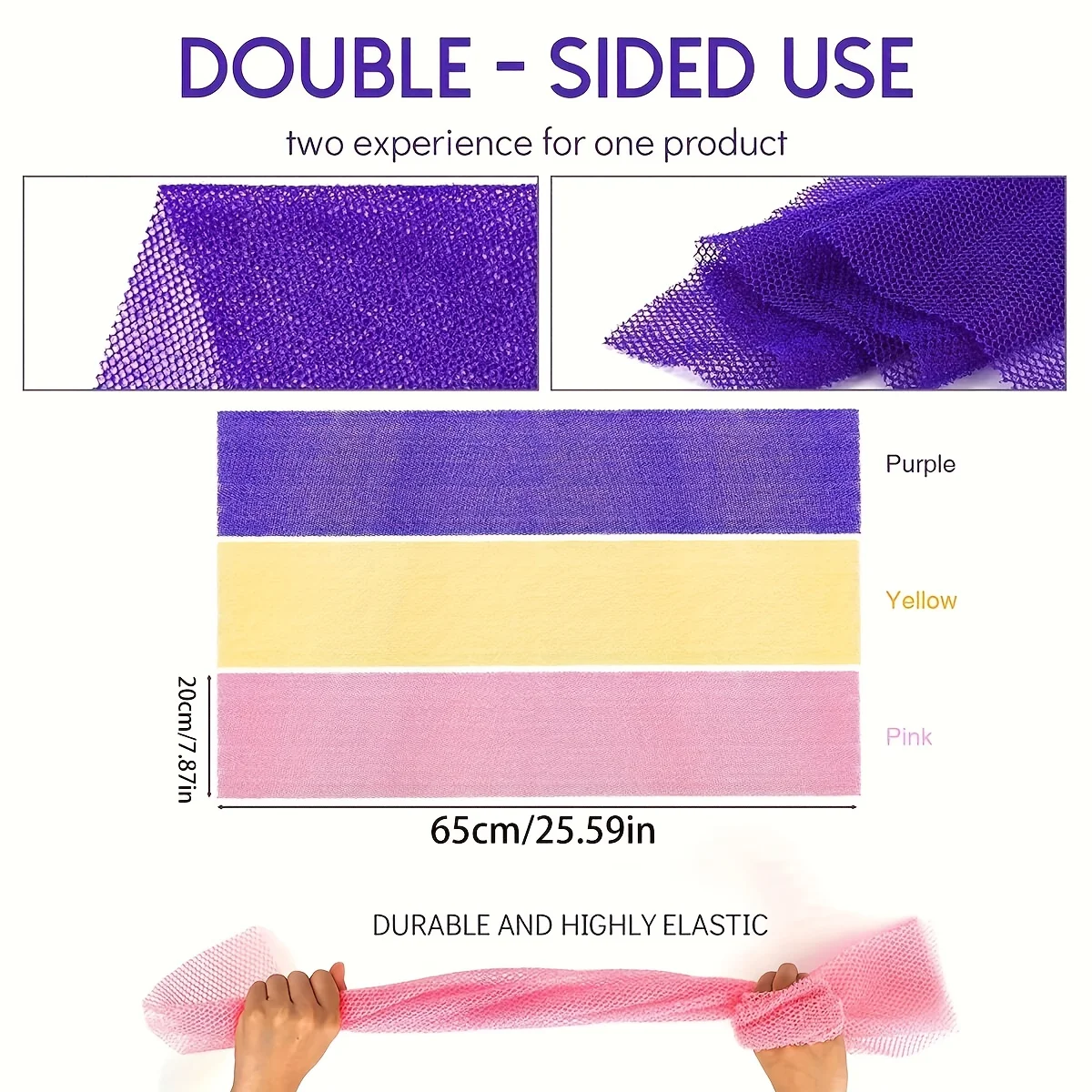 Long Nylon Scrub Towel Exfoliating Mesh African Net Bath Sponge Washcloth for Back Shower Skin Care Towel Exfoliating Body Scrub view 7