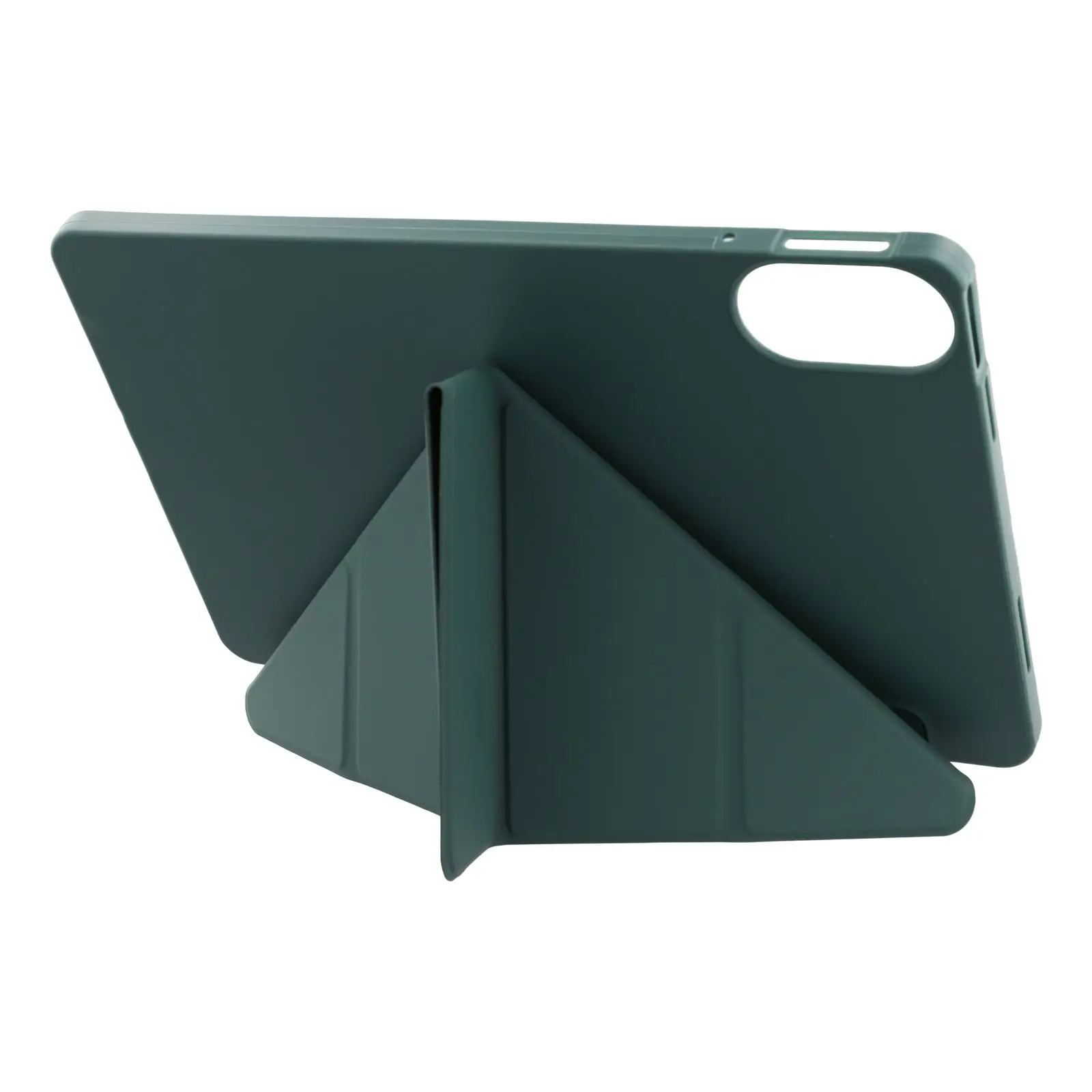 For Xiaomi Redmi Pad 2 11 Case PU Leather+Silicone Origami Stand Protective Cover - Blackish Green