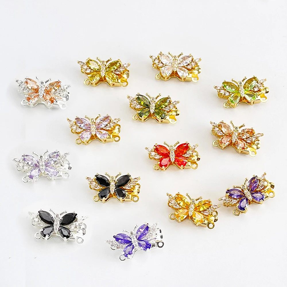 

Cordial Design 30Pcs 12*23MM Crystal Connectors/Copper Clasps/Hand Made/Butterfly Shape/Jewelry Findings & Components #195476