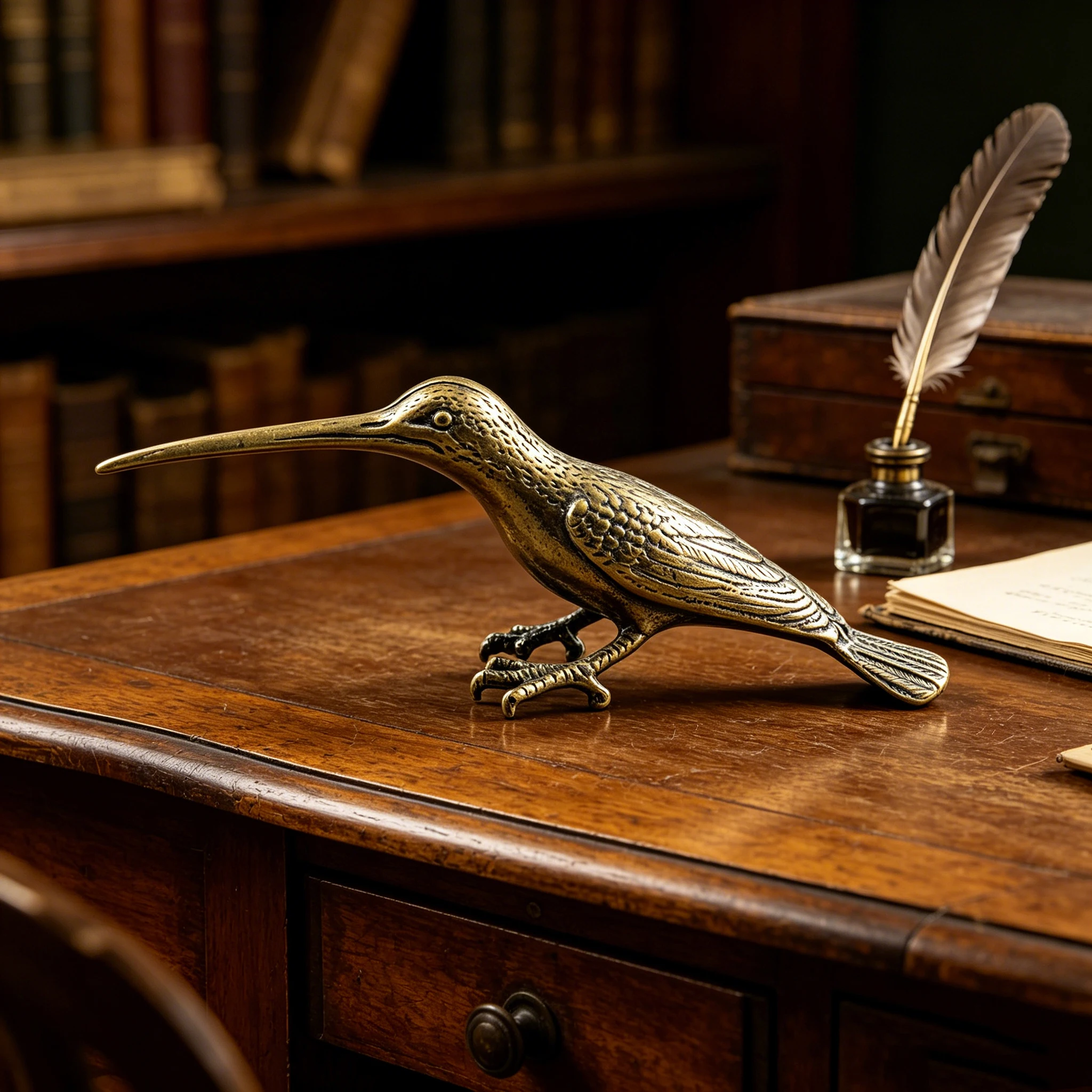 Statue d'oiseau colibri en laiton vintage, décoration d'intérieur artisanale antique, cadeau idéal pour les fêtes et les saisons
