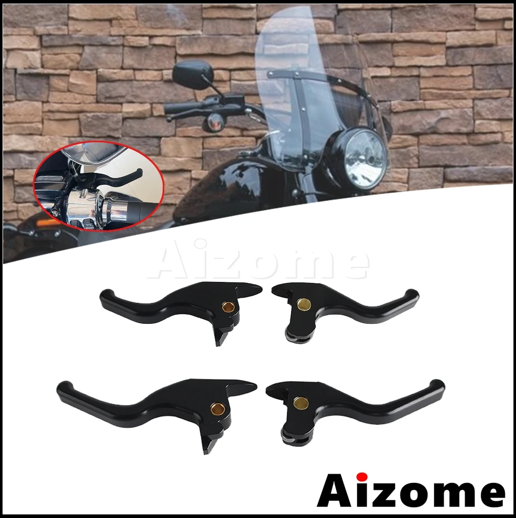 Motorcycle CNC Shorty Brake Levers Clutch Levers Hand Control Lever Kits For Harley Softail Slim S FLSS Fat Boy S FLSTFBS 2016