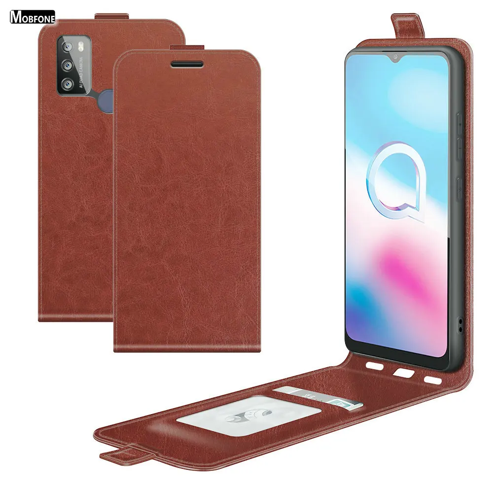 For alcatel 1S 1 S 2021 Flip Vertical Leather Case Luxury Book Card Slots Holder Full Cover For alcatel 3L 3 L 2021 Funda Bags