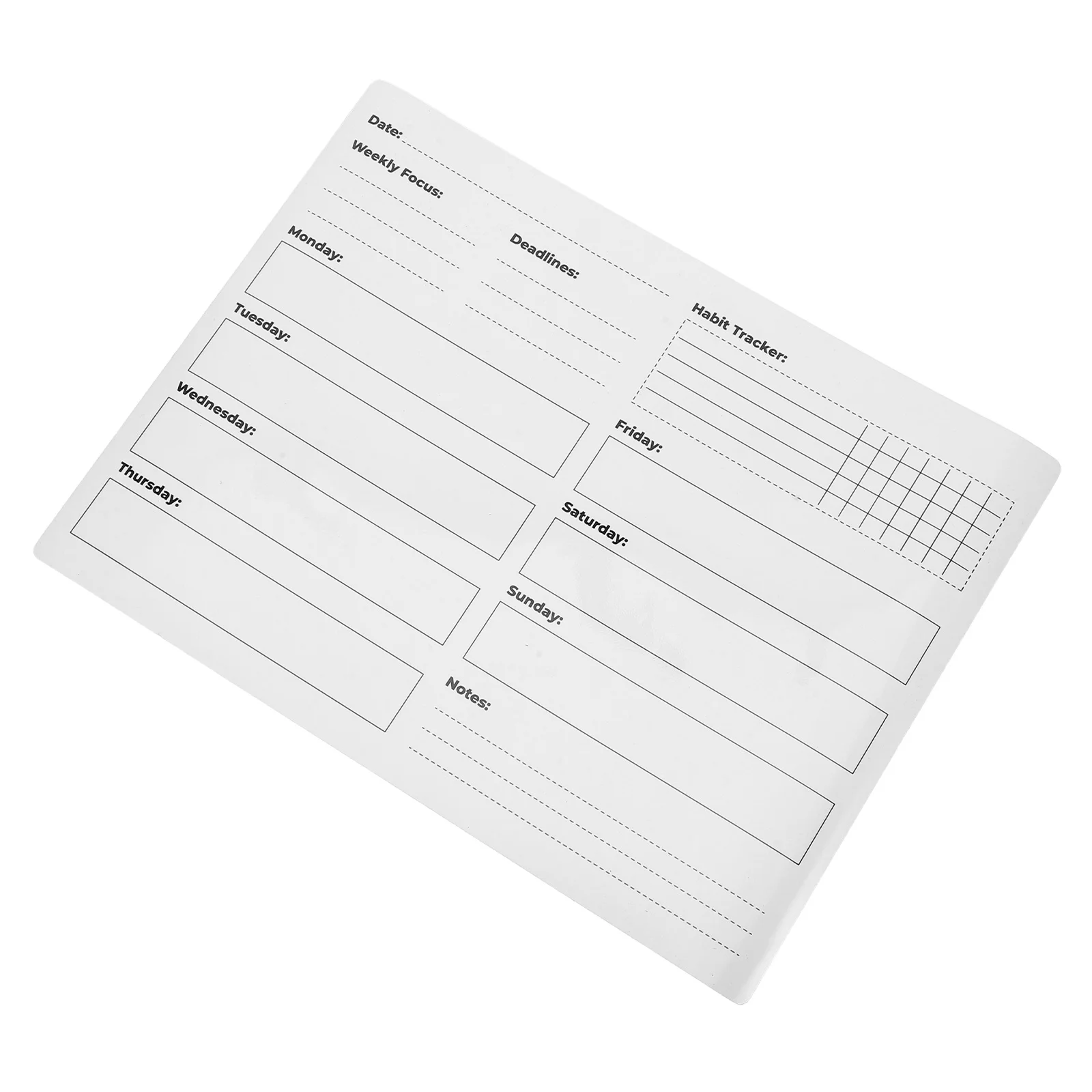 Weekly Dry Erase Whiteboard Sticker Removable Adhesive PVC Planner for Wall Home Schedule Habit Tracker Calendar