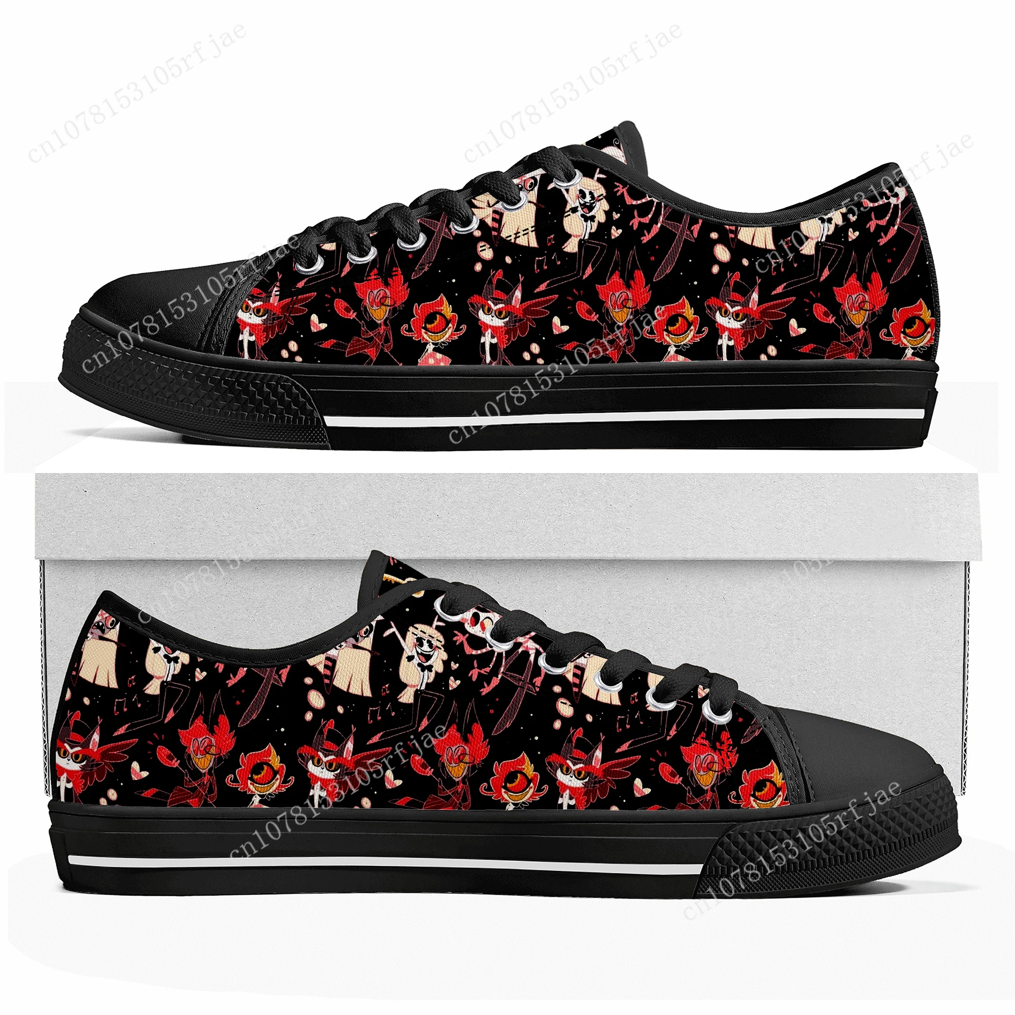 Hot Cartoon H-Hazbin Hotel Low Top Sneakers donna uomo adolescente scarpe di alta qualità Casual scarpe da ginnastica in tela su misura