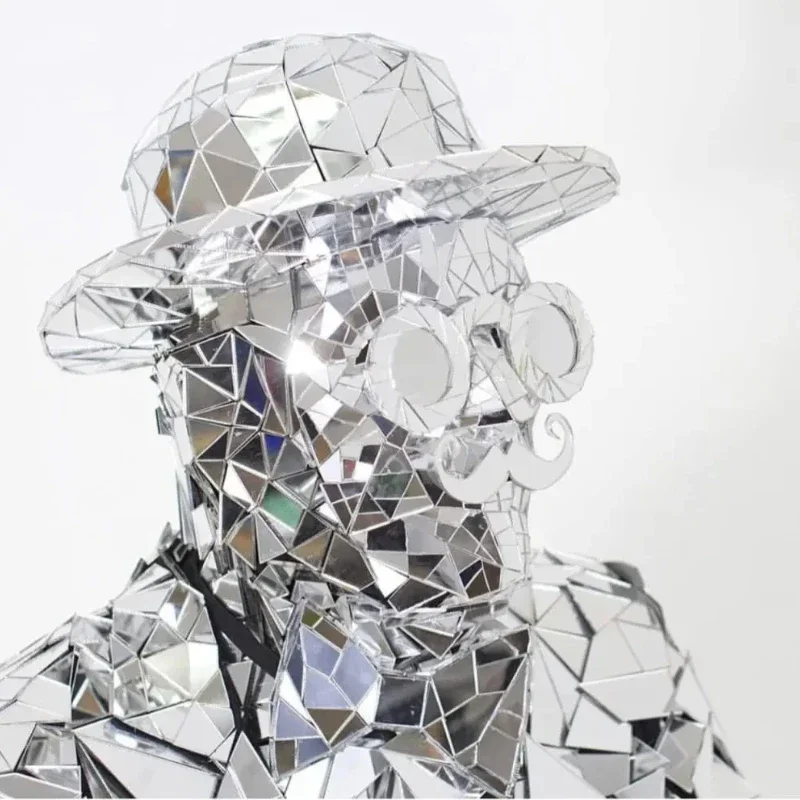 Sexy Mirror Robot Suit Stage Laser Dance Costume Silver Gold Party Show Cool Machine Clothes Gogo Cabaret Dance Men Cosplay Suit