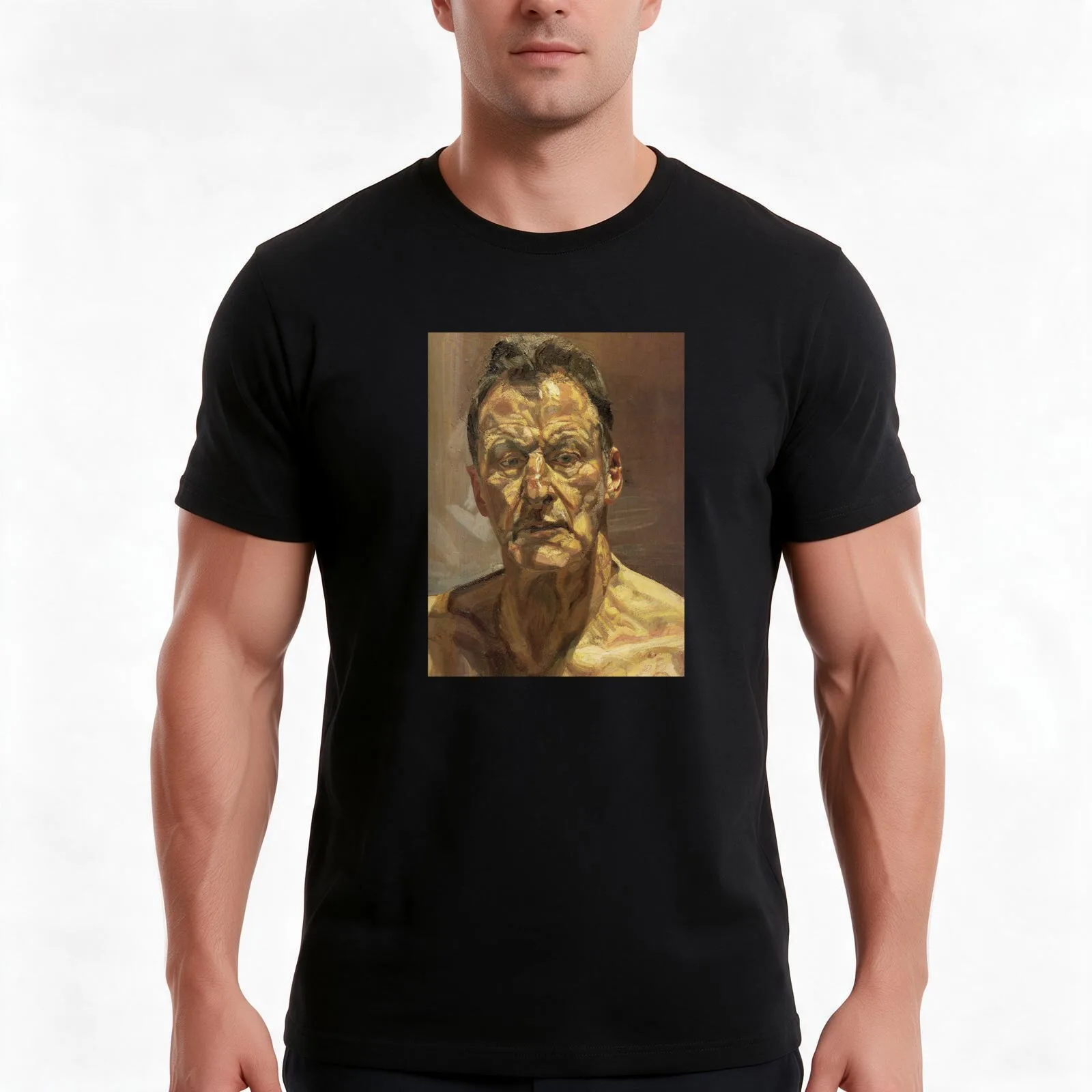 Lucian Freud Self Portrait T-Shirt Summer Casual Cotton Tee Oversized Streetwear Tops Vintage Graphic Print Unisex Men Women