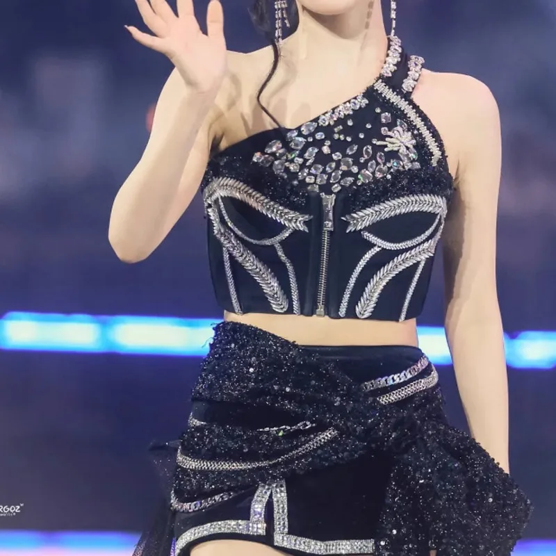 2025 Mädchen-Gruppenkostüm, Jazz-Bühnenkostüme, Kpop Idol-Outfit, Hip Hop Street Dance, Erwachsene Frauen, Jazz Dance, sexy koreanisches Mädchen-Outfit