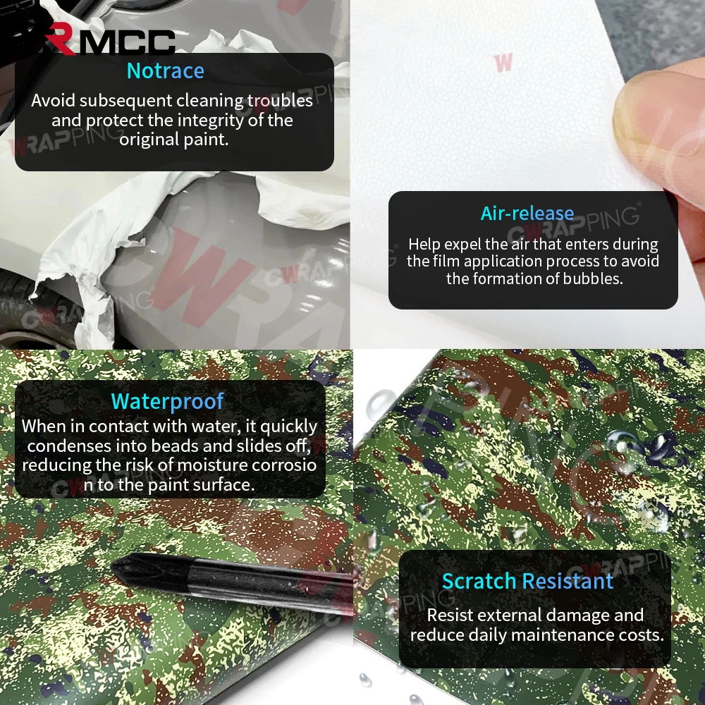 Pegatinas exteriores para coche, vinilo automotriz de camuflaje para vinilo de motocicleta, mosaico de camuflaje de jungla estrellada, películas para carrocería de coche verde militar