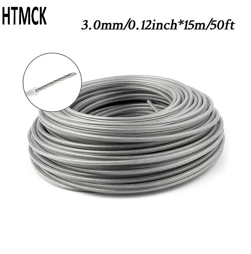 5M/10M/15M Steel Wire Nylon Trimmer Line, Brushcutter Rope, Lawn Mower Cord, Durable Round Grass Cutting Replacement Roll