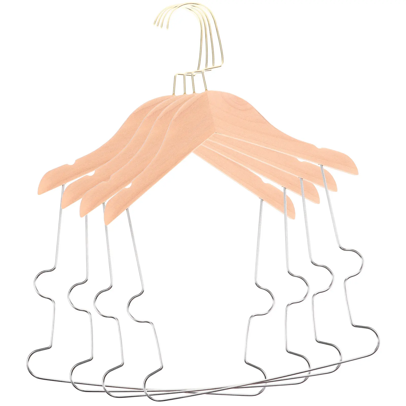 

Набор из 4 деревянных вешалок для одежды: маленькие, неокрашенные, из массива дерева, для шкафа, для костюмов, брюк и пальто