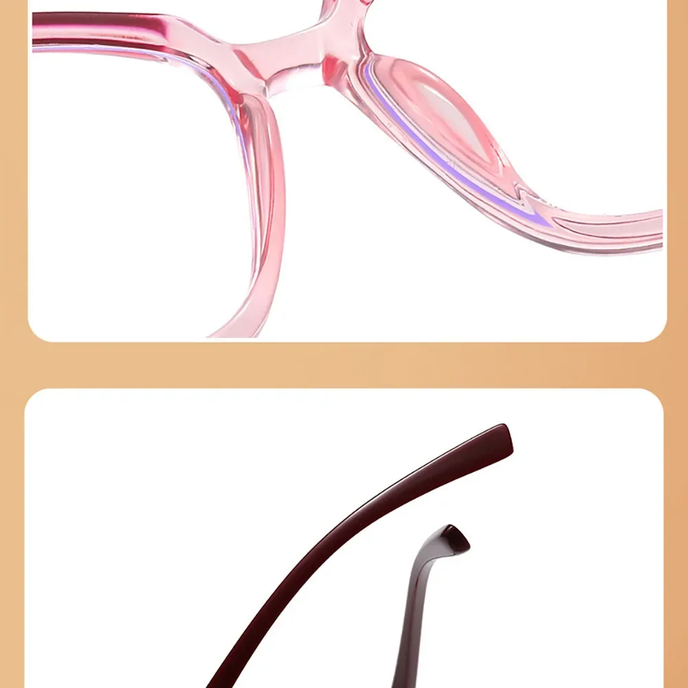 Trendige Mode-Lesebrille im Cat-Eye-Stil für Damen, Vintage, bunter Rahmen, Presbyopie-Brille, Anti-Blaulicht, klare Gläser +2,5 – Detail 6