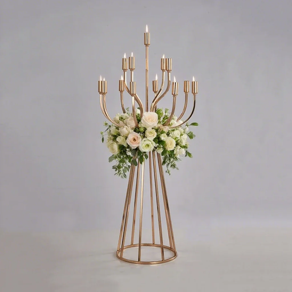

2pcs 4 pcs 8 pcs Metal Candelabra Candle Holders Stands Wedding Table Centerpieces Road Lead Christmas for Home Party Decoration
