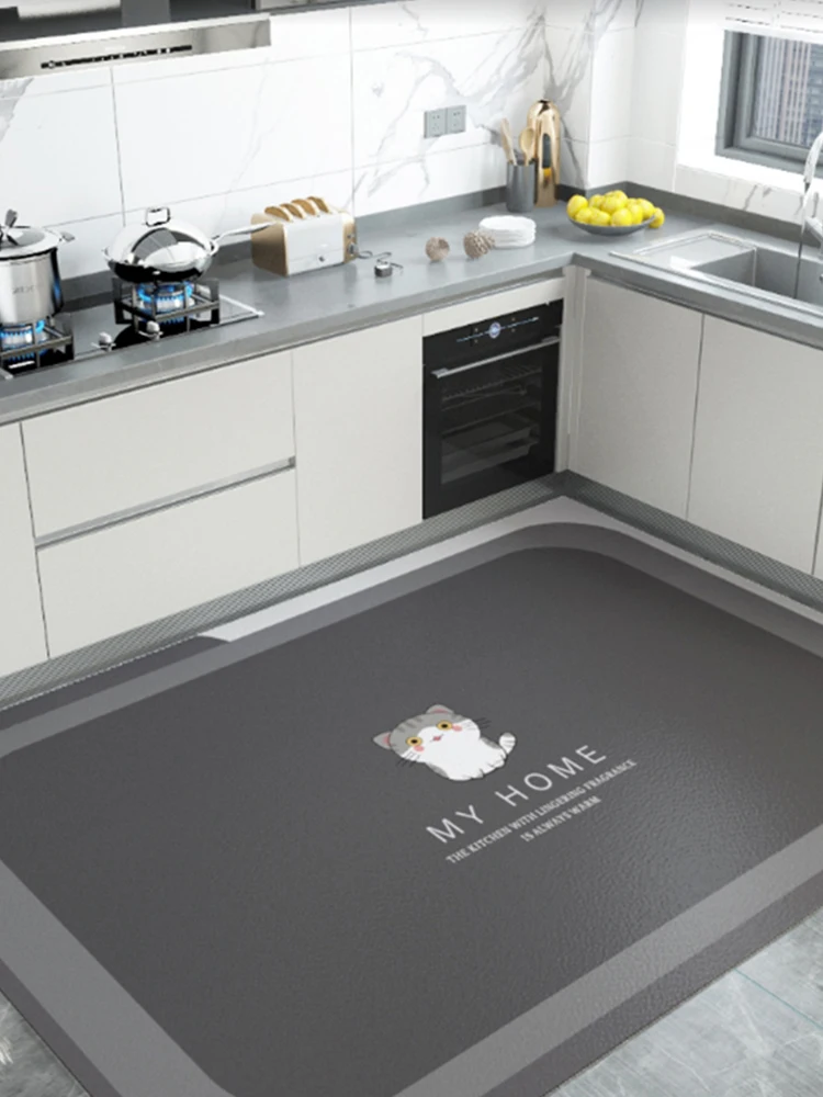 

PVC Kitchen Floor Mats Special Waterproof and Dirty-resistant Household Floor Mats Can Be Wiped and Wash-free Household Carpets