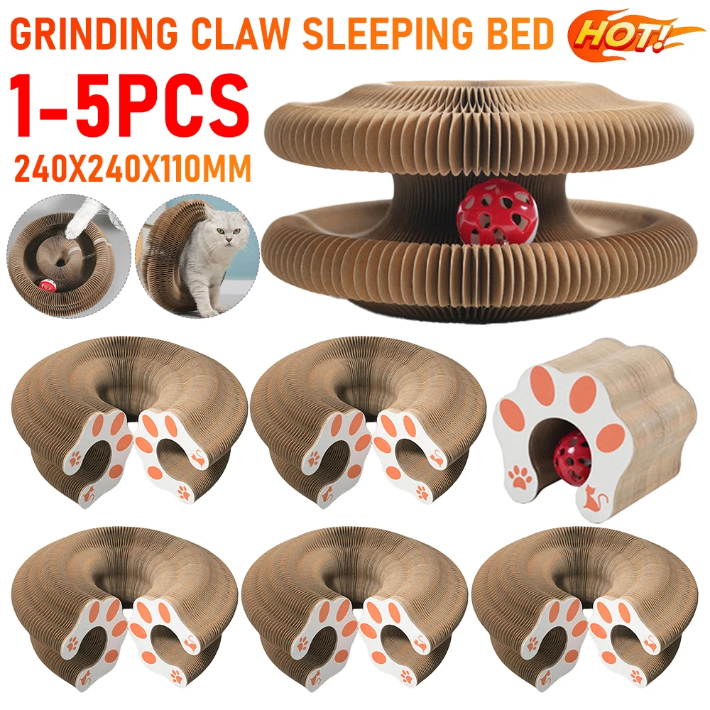 1-6PCS Magie Orgel Katze Kratzen Bord Katze Akkordeon Magie Orgel Ball Scratch Pad Langlebig Kitty Kurlz katze Spielzeug Pet Liefert Neue