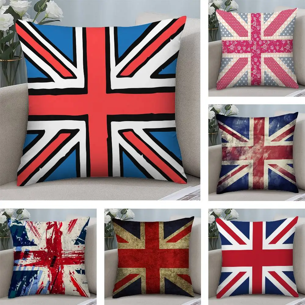

Fashion Union Jack UK Flag Pillow Case Short plush Double-sided Print Square Throw Pillow Covers Sofa Home Cushion Decor