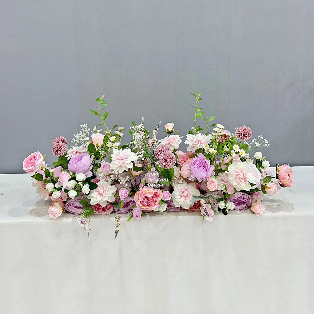 

Hot Sale Wedding Floral Reception Runner Artificial Red Rose Arrangement Decoration Wedding Centerpieces Flower Runner