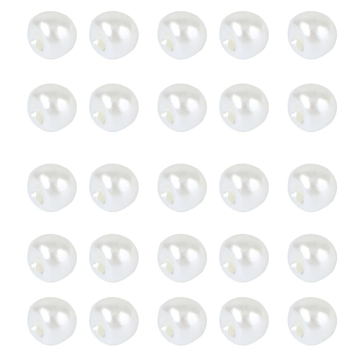 

50pcs Colorful Pearl Buttons Round Decorative Embellishments for DIY Clothing Sewing Projects 6mm Size Beige Tone
