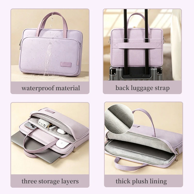 Laptop Bags Slim Carrying Briefcase Women Protective Laptop Sleeve Case for 13.3 14 15.6 16 Inch MacBook Air Pro M6 M5 Asus Dell