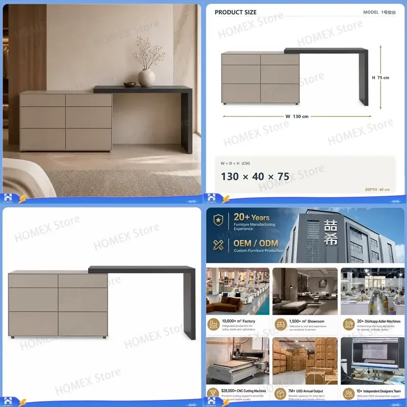 Modern Smoky Cream Vanity Table with Storage Engineered Wood Dressing Desk for Bedroom Hotel Apartment Makeup Station