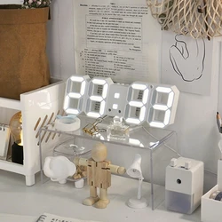 Reloj despertador Digital 3d inteligente para decoración del hogar, reloj de escritorio Digital Led con temperatura, fecha y hora, reloj de Mesa Grande Nórdico