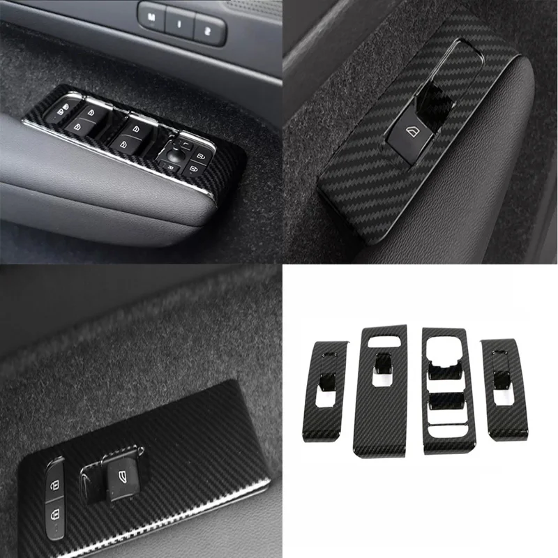 Voor Volvo XC40 2019 2020 2021 2022 Koolstofvezel Auto Accessoires Venster Swtich Cover Versnellingspook Panel Cover Luchtuitlaat Cover Lhd
