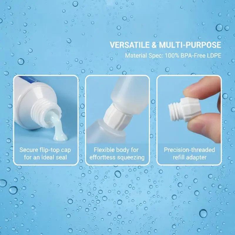 Travel Bottles Accessory Set 3Pcs with Toothpaste Squeezer Adapters No-Spill Leakproof Tube Rollers for Camping Outdoor Trips