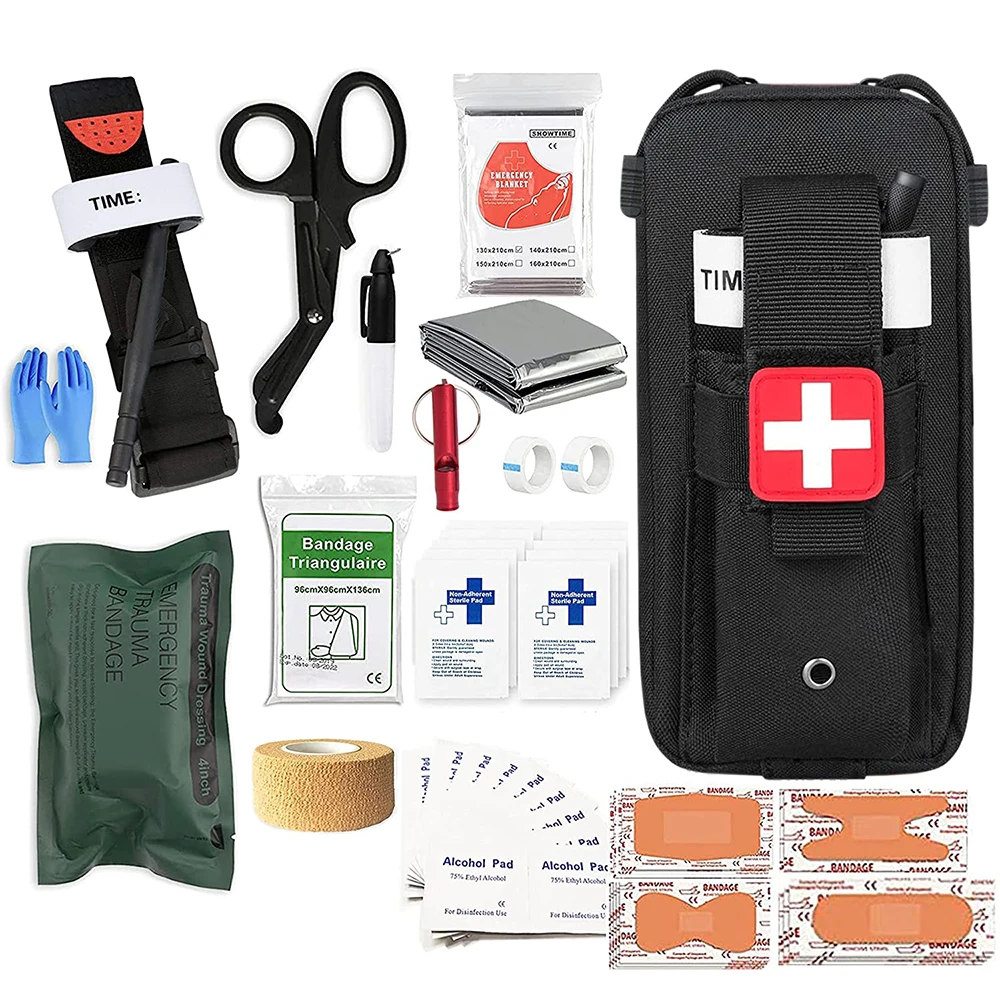 

Trauma Kit with Tourniquet Emergency Survival First Aid Kit Medical Kit for Severe Bleeding Control, Military Camping and Hiking