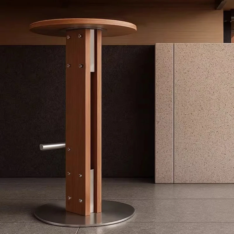 

Mies Bar Chair, Bauhaus Island Chair Household Solid Wood High Stool Bar Chair