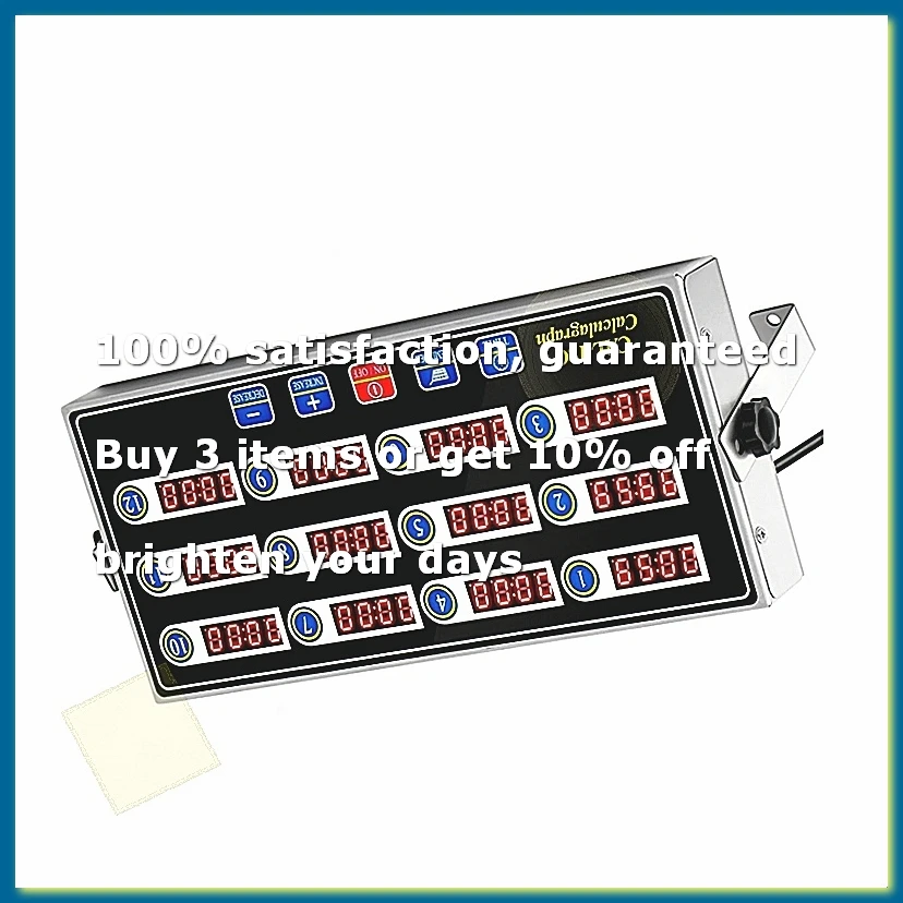 12-Channel Digital Kitchen Timer, Commercial Cooking Timer with Loud Alarm, Large LCD Display, for Restaurants US Plug