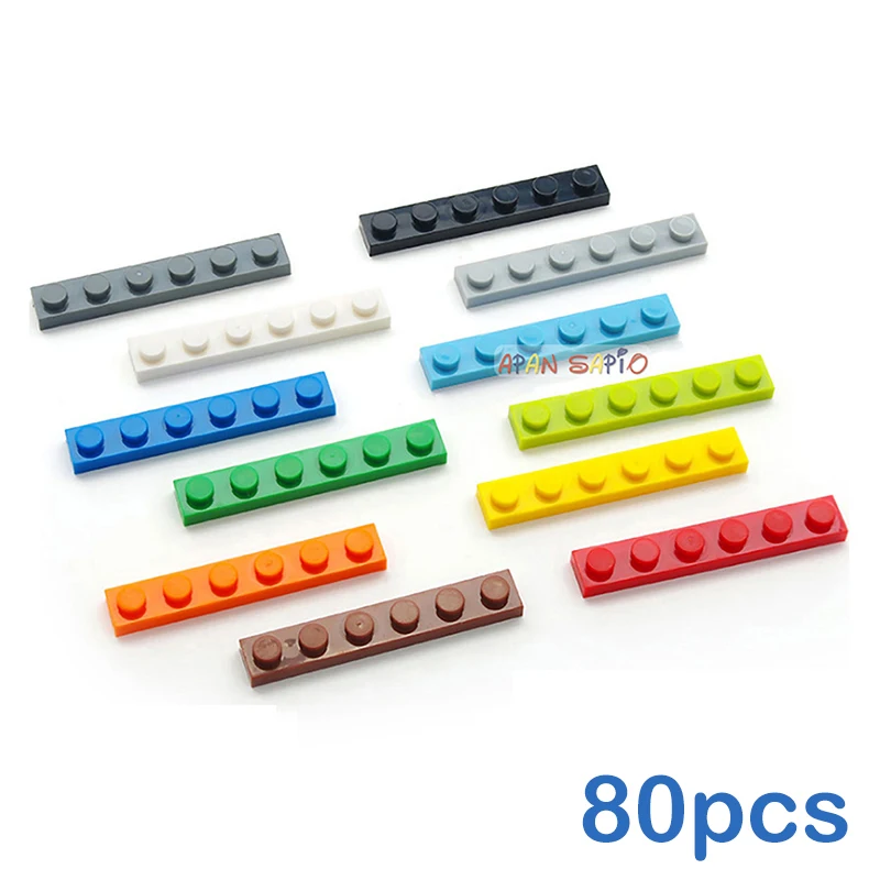 80pcs DIY Building Blocks Thin Figures Bricks 1x6 Dots 12Color Educational Creative Size Compatible With 3666 Toys for Children