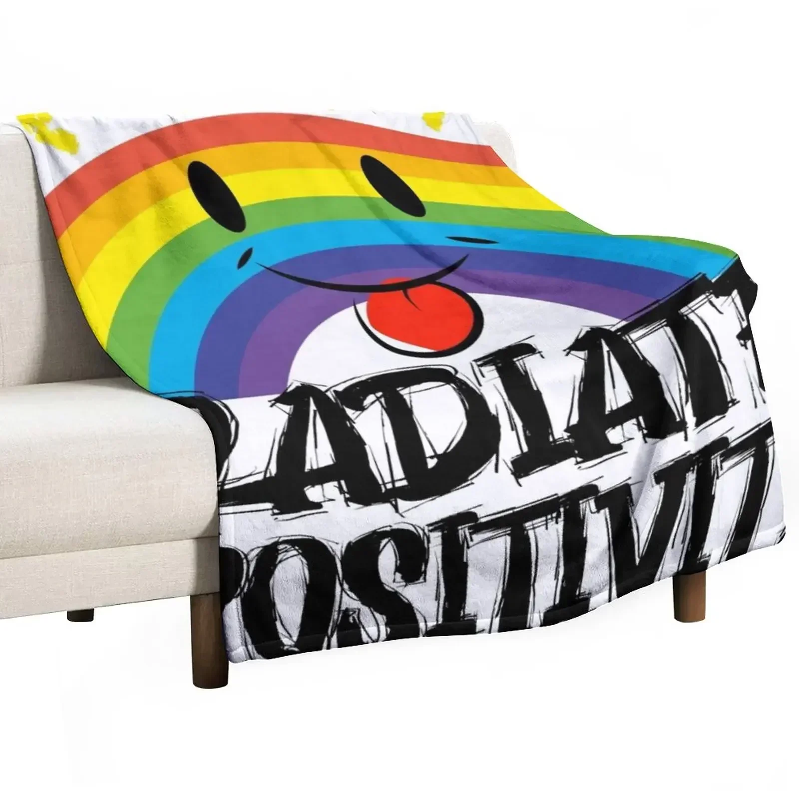 

Radiate Positivity Throw Blanket warm for winter bed plaid Plush Blankets