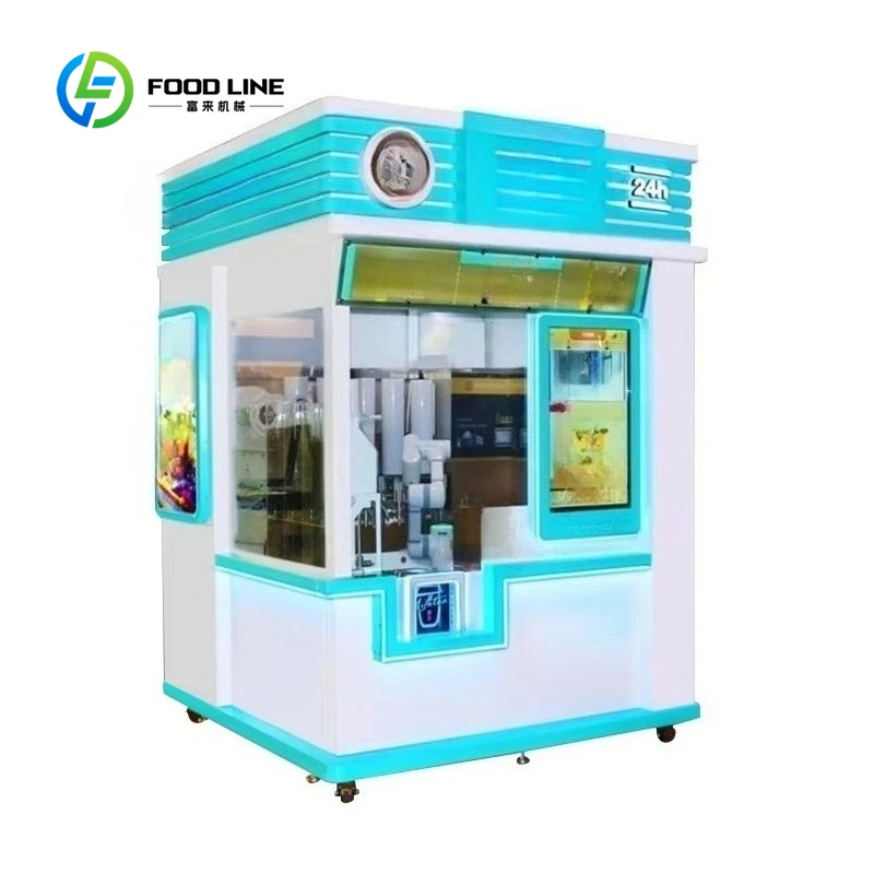 Customized Robotic coffee Vending Machine with Coin Machine Credit Card Payment Advertising Screen Coffee Vending