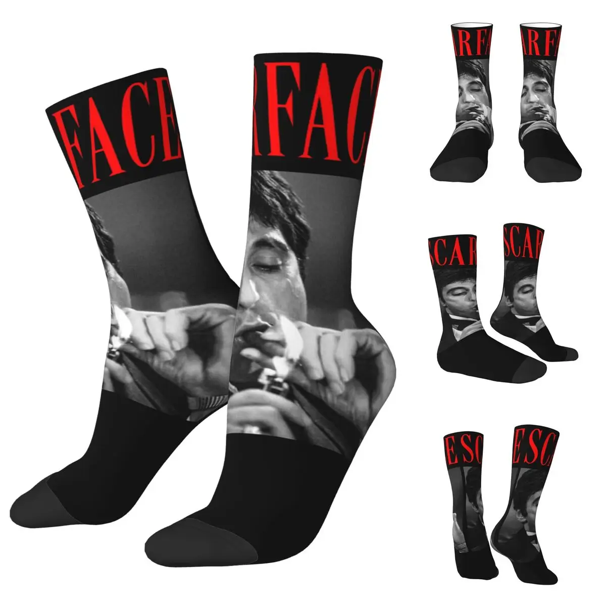 

Movie Scarface Tony Montana Graphics cosy Unisex Socks,Running Happy 3D printing Socks,Street Style Crazy Sock