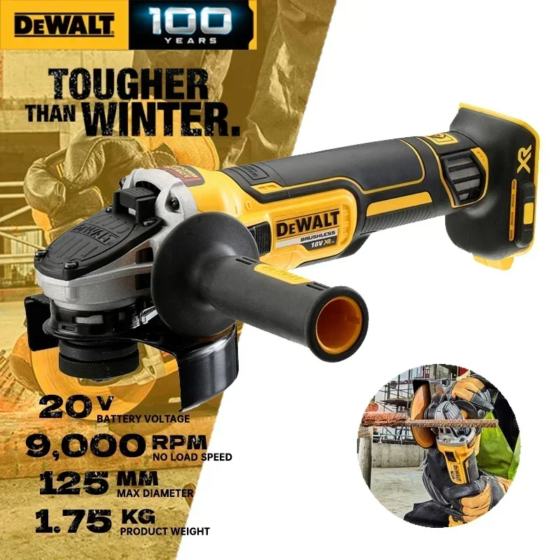 DEWALT DCG405 Angle Grinder 20V Professional Cordless Power Tool Cutting Machine 125mm Rechargeable Brushless Portable Polisher