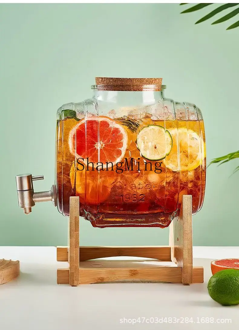 

PYH Coke Bucket Bartending Glass Bucket Large Capacity Cold Kettle Fruit Tea Juice Beverage Beer Container Bucket with Faucet